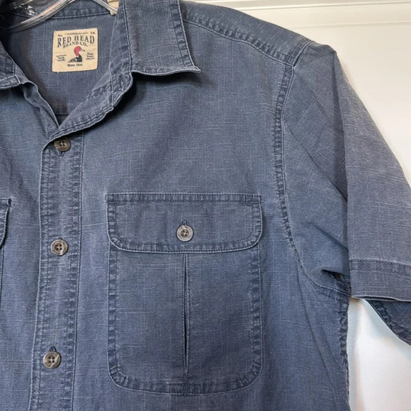 Red Head short sleeve button down - Picture 2 of 7
